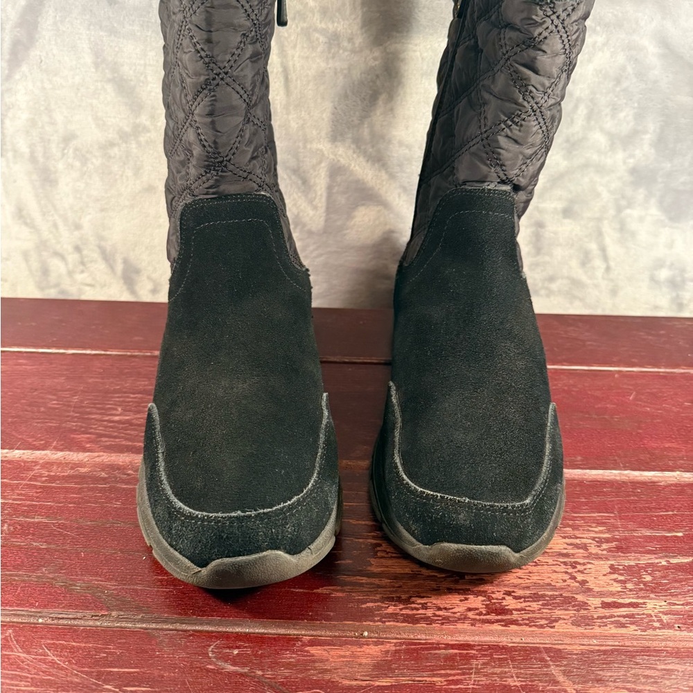 Lands End Womens All Weather Suede and Quilted Black Boots Size 9.5 - Picture 2 of 12